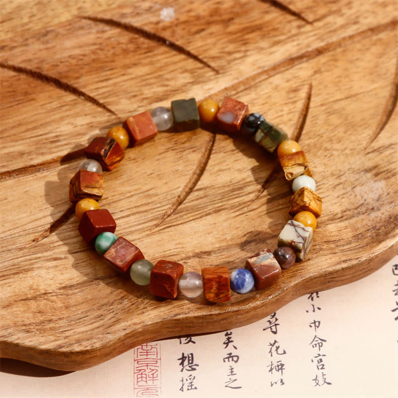 Bracelet de protection en agate et jaspe en Buddha Stones