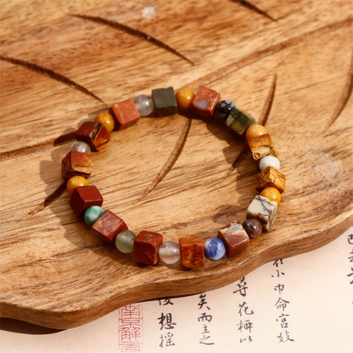 Bracelet de protection en agate et jaspe en Buddha Stones