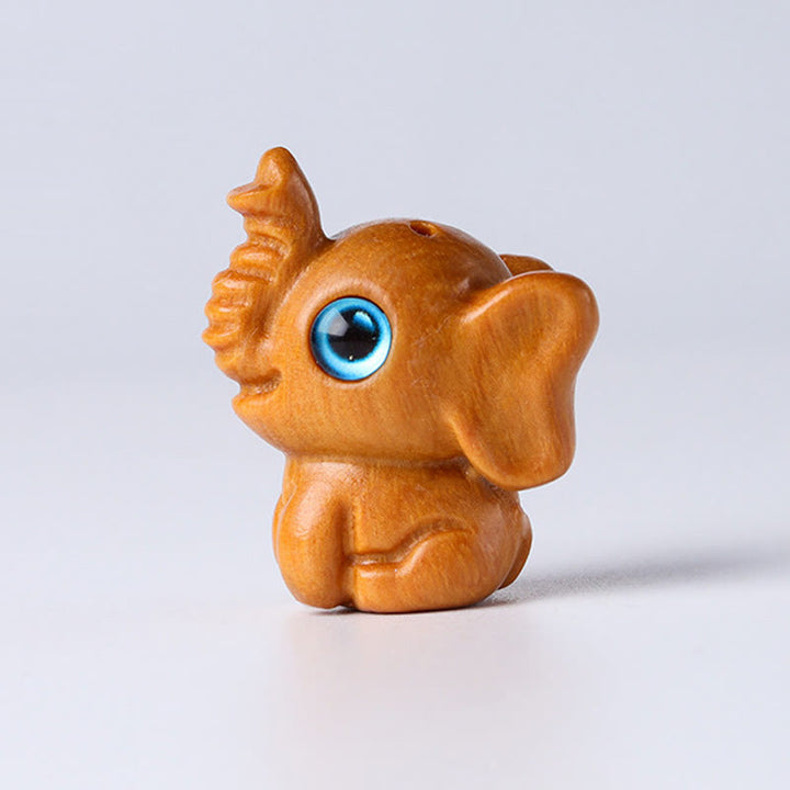 Buddha Stones Bois de santal Petite feuille Bois de santal rouge Bois de santal vert Mini éléphant porte-bonheur sculpté Décoration de protection