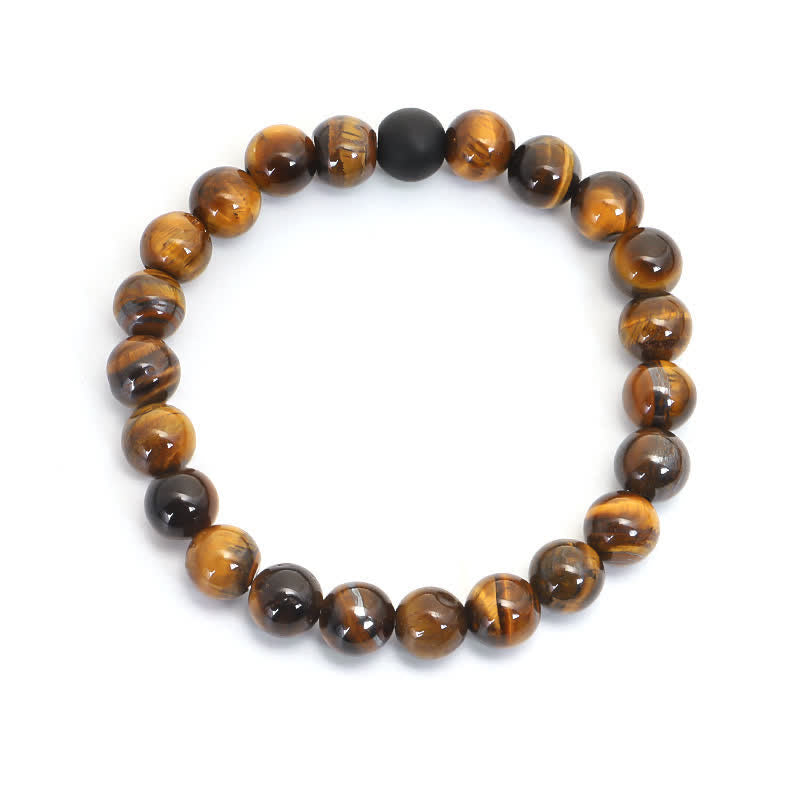 Bracelet Mala 108 Buddha Stones avec pompon de protection en œil de tigre