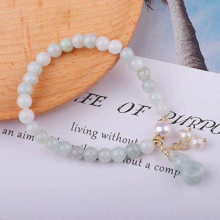 Bracelet de prospérité et de chance en perles de jade naturelles Buddha Stones