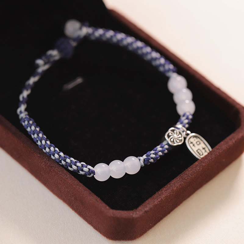 Bracelet porte-bonheur en corde fait main avec Buddha Stones