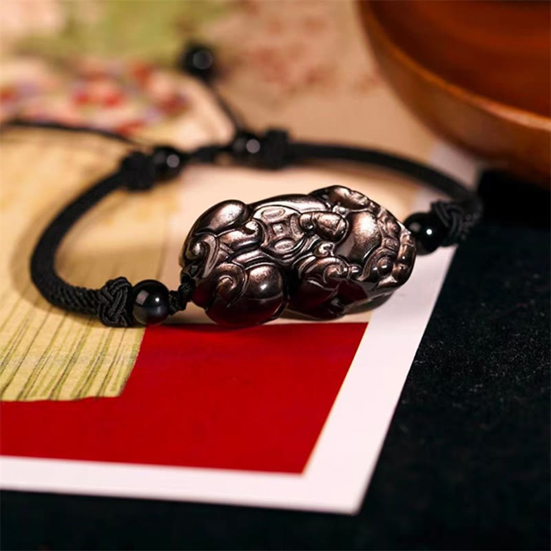 Bracelet de richesse en obsidienne naturelle, améthyste, citrine, PiXiu Cooper