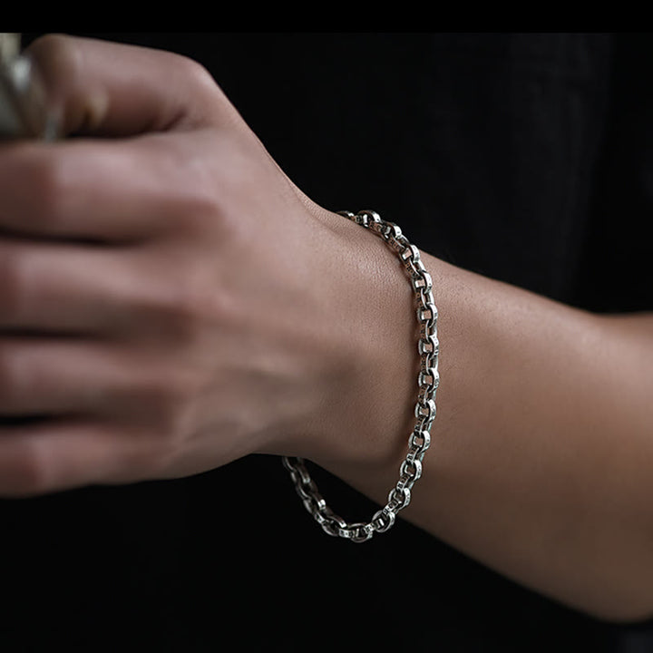 Bracelet en métal créatif sculpté Buddha Stones en argent sterling 925 Om Mani Padme Hum