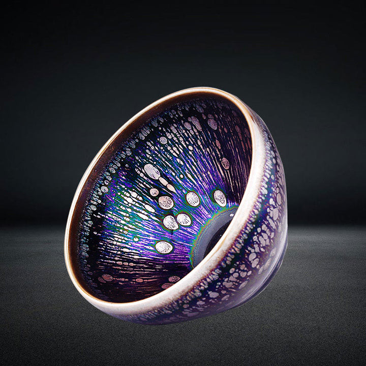 Tasse à thé en céramique émaillée violette de Jianzhan chinoise faite à la main en Buddha Stones Tasse à thé en céramique Tenmoku Kung Fu