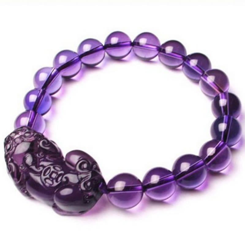 Bracelet Feng Shui en améthyste avec Buddha Stones pour la fortune et la richesse