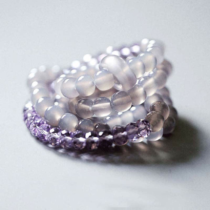 Bracelet de guérison et de méditation en cristal d'améthyste naturelle