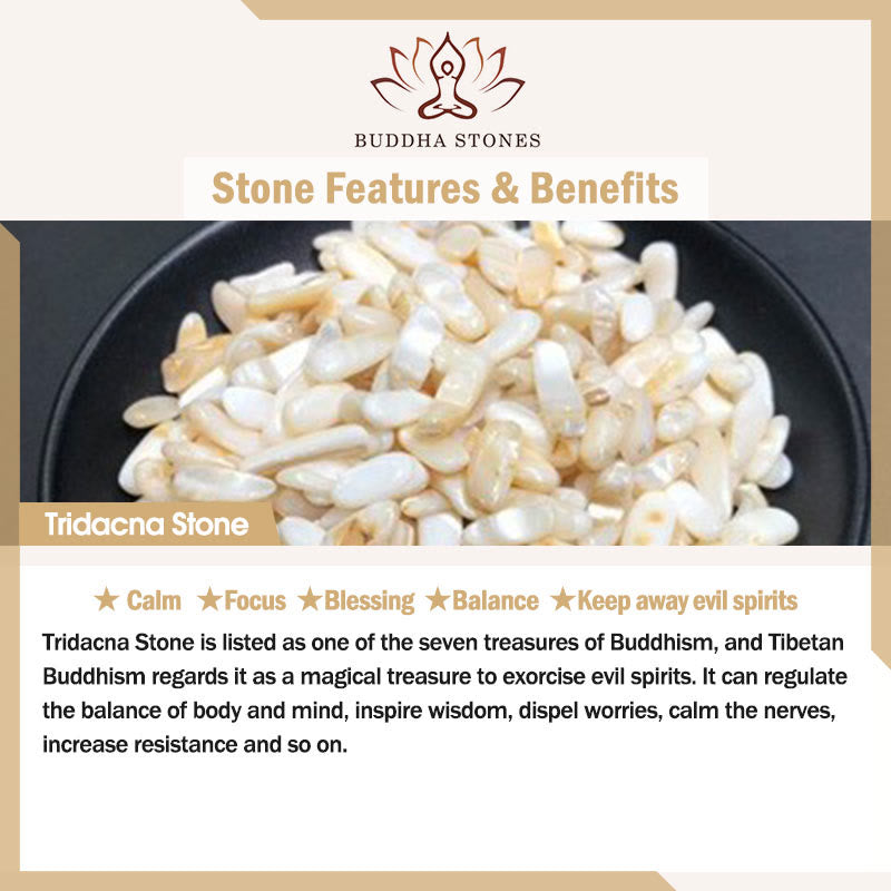 Ensemble de bijoux en argent sterling 925 avec pendentif et bracelet en pierre de Tridacna et coquillage de Buddha Stones - image 13