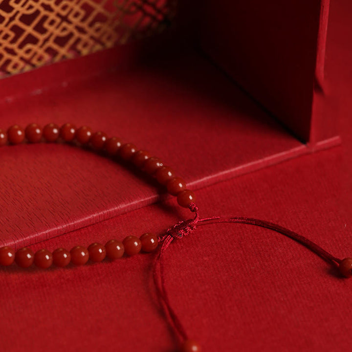 Bracelet de confiance à double boucle de paix en agate rouge naturelle et jade Hetian de Buddha Stones