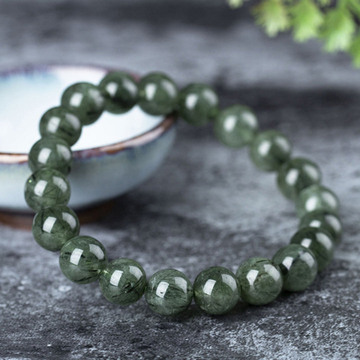 Bracelet de bénédiction et de richesse en cristal vert naturel Buddha Stones