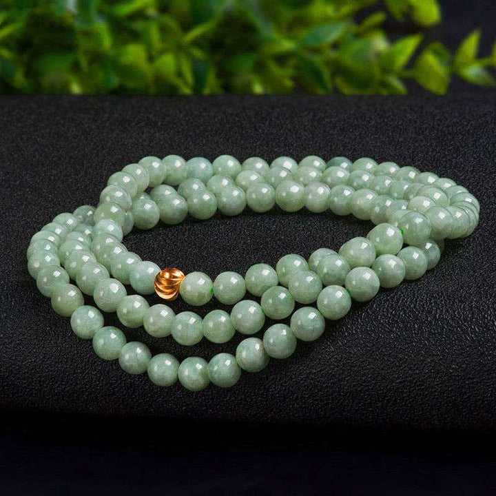 Bracelet Mala porte-bonheur en jade 108 perles