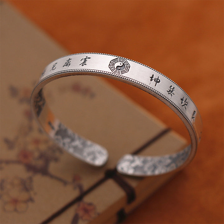 Bracelet d'équilibre Bagua Yin Yang en argent sterling 999 Buddha Stones