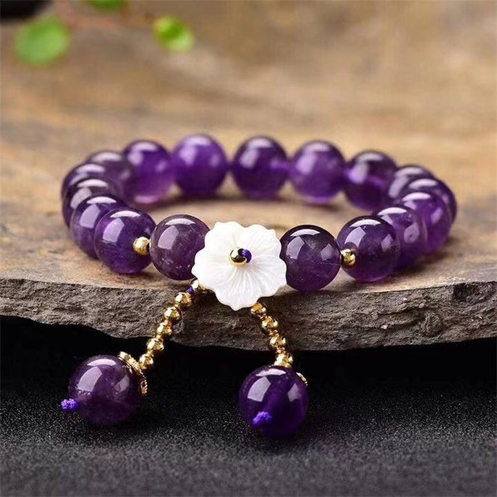 Bracelet de guérison spirituelle en cristal d'améthyste naturelle Buddha Stones