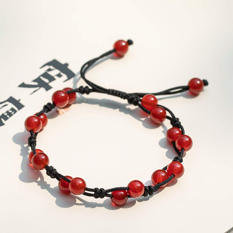 Bracelet calme en agate rouge, agate mousse et cinabre de Buddha Stones