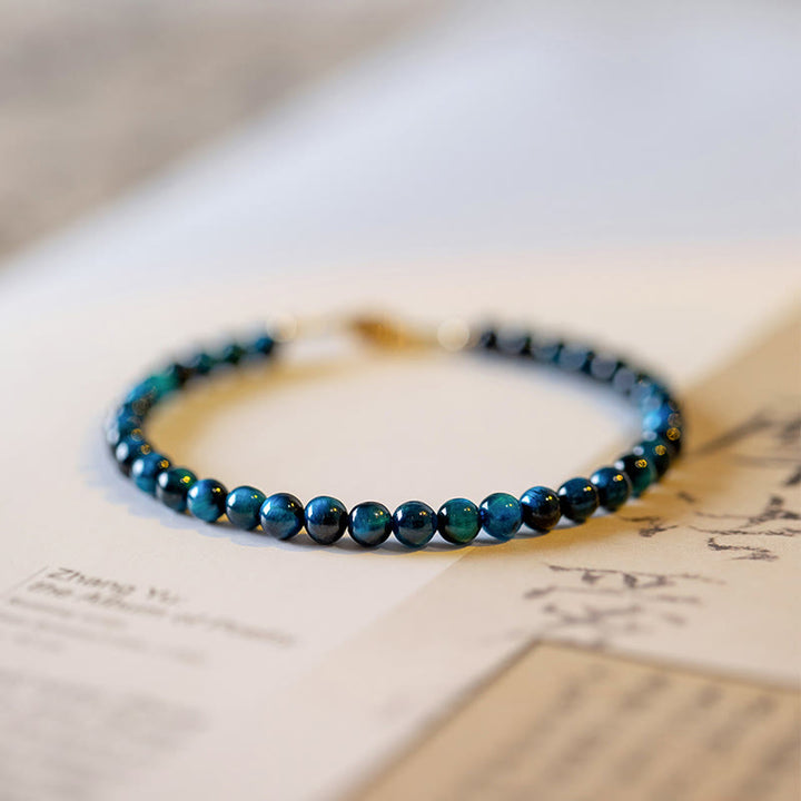 Bracelet de protection en pierre naturelle œil de tigre bleu Buddha Stones