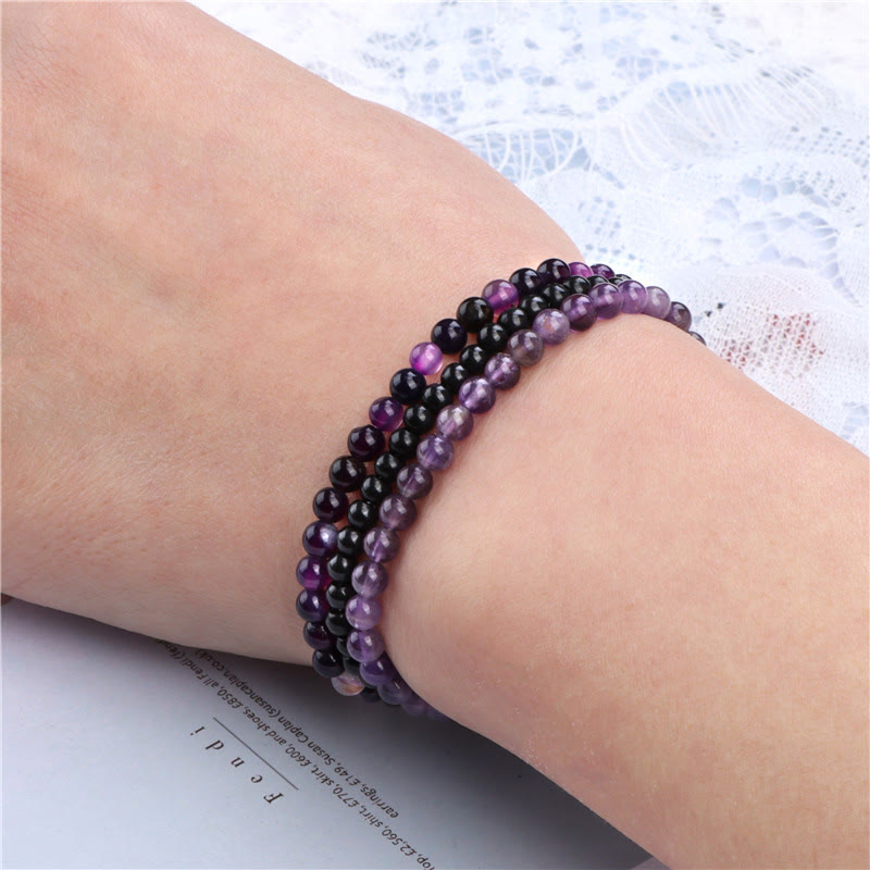 Bracelet spirituel de paix intérieure en pierre de cristal naturel 3 pièces Buddha Stones