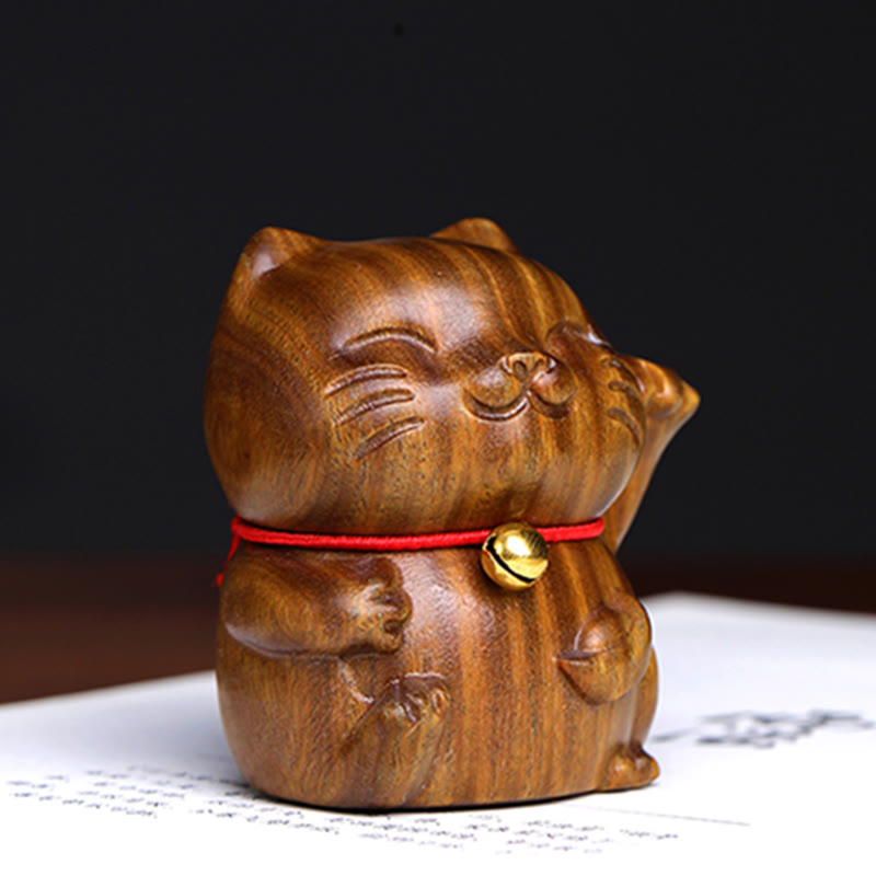 Buddha Stones de Santal Vert Petit Mini Mignon Chat Porte-Bonheur Décorations de Paix - image 11