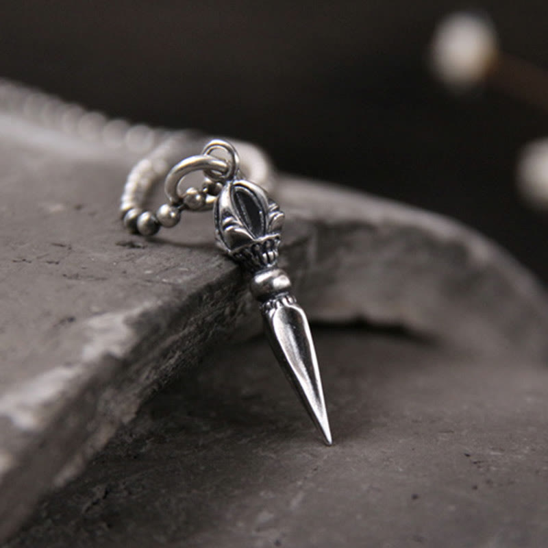 Collier pendentif force puissance spirituelle Dorje Vajra en argent sterling 925 Buddha Stones