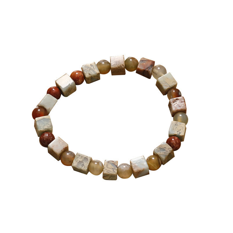 Bracelet de protection en agate et jaspe en Buddha Stones