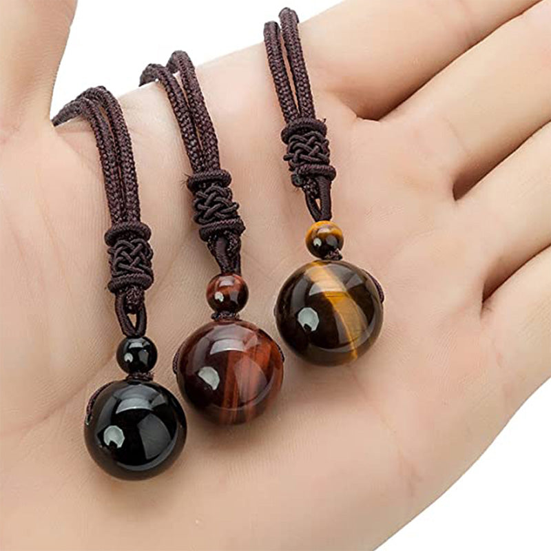 Collier de protection en œil de tigre tibétain Buddha Stones