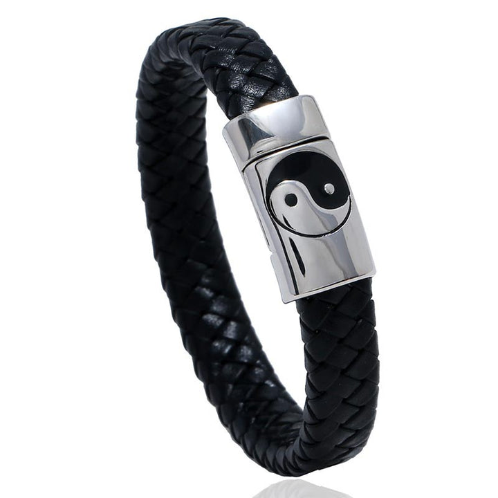 Bracelet d'équilibre FengShui Yin Yang Buddha Stones - 19-20,5 cm - Noir - image 0