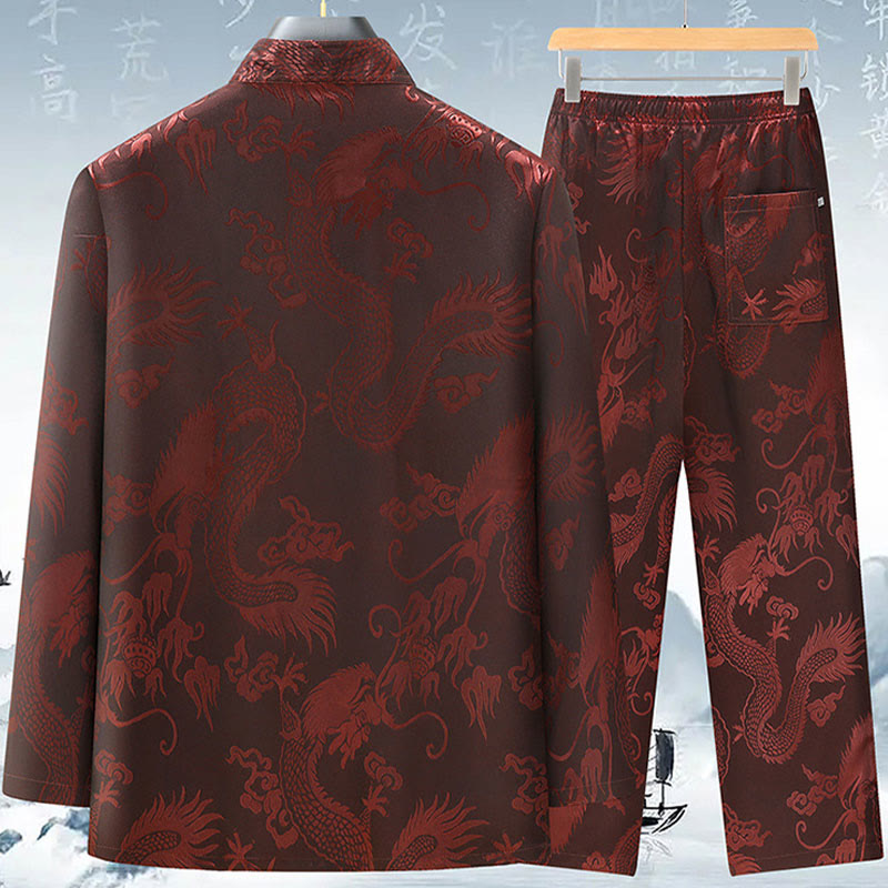 Costume Tang en Buddha Stones pour hommes, vêtements traditionnels chinois Hanfu, chemise de Kung Fu, uniforme, manteau à manches longues, hauts et pantalons, vêtements pour hommes - image 4