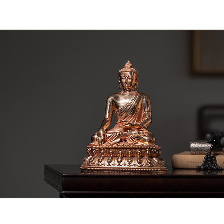 Statue de Bouddha de la sérénité de Gautama Shakyamuni en cuivre, décoration de la maison