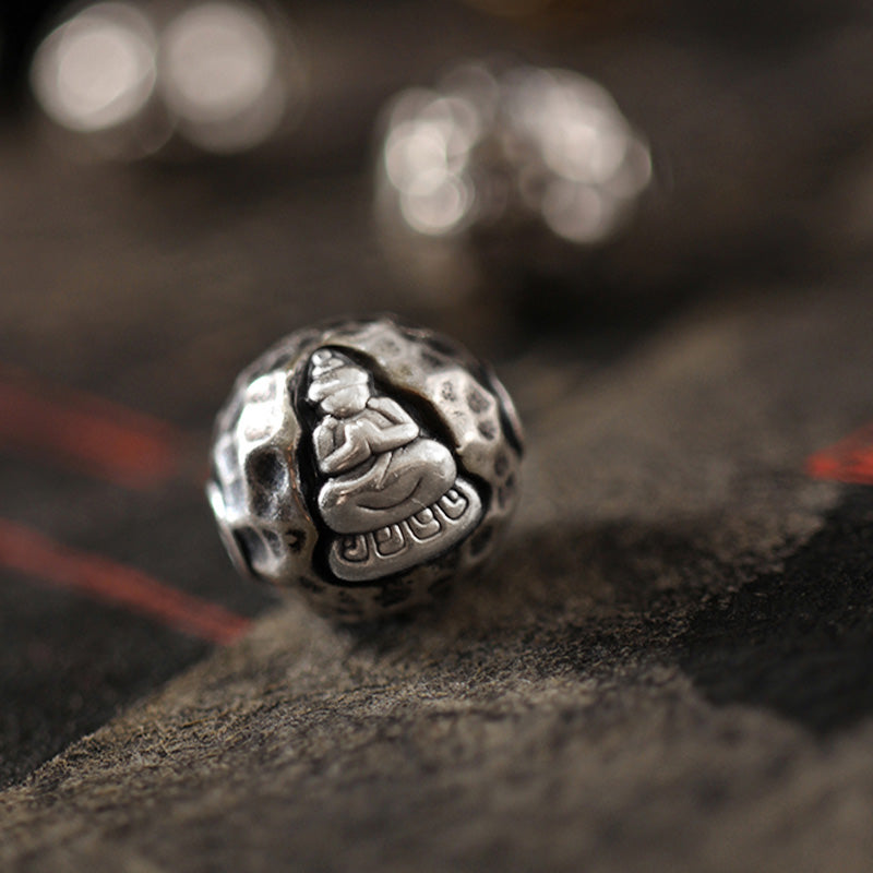 Bracelet Buddha Stones Cure en argent sterling 999 avec petites feuilles de bois de santal vert et bois de santal rouge - image 7