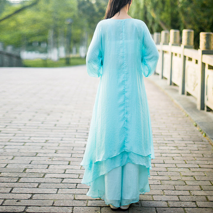 Ensemble de 3 pièces de yoga en mousseline de soie avec Buddha Stones pour femme