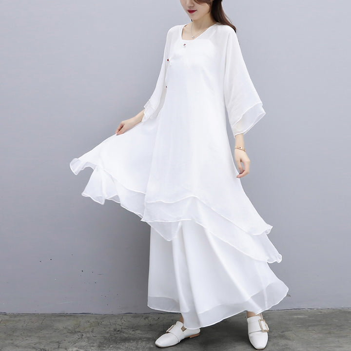 Ensemble de 3 pièces de yoga en mousseline de soie avec Buddha Stones pour femme - image 26