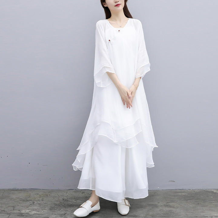 Ensemble de 3 pièces de yoga en mousseline de soie avec Buddha Stones pour femme - image 21