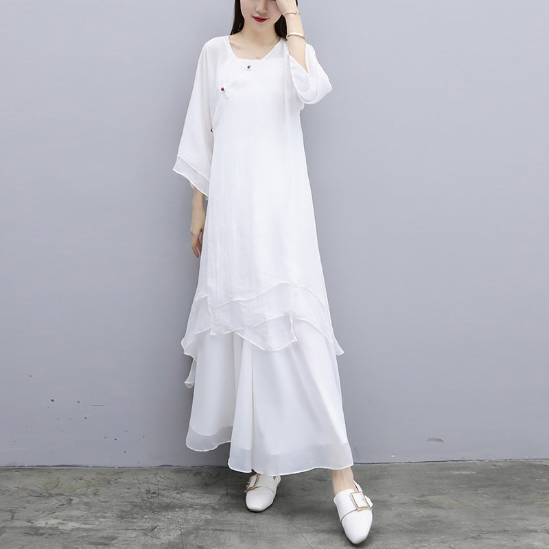 Ensemble de 3 pièces de yoga en mousseline de soie avec Buddha Stones pour femme - image 27