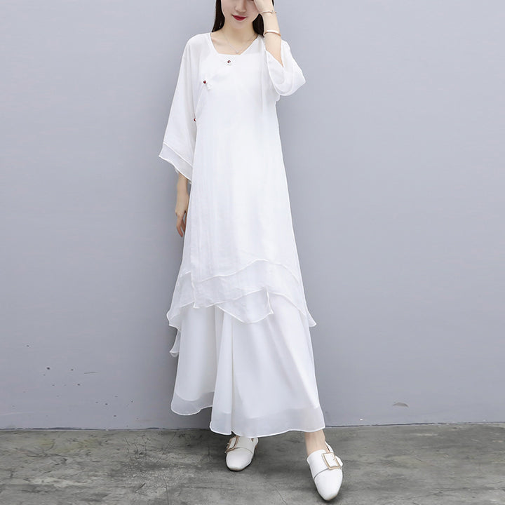 Ensemble de 3 pièces de yoga en mousseline de soie avec Buddha Stones pour femme - image 27