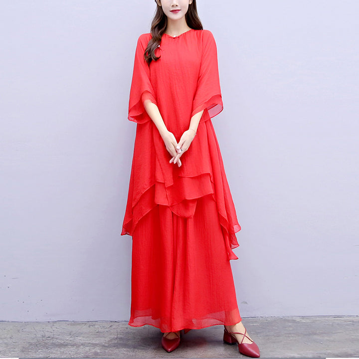 Ensemble de 3 pièces de yoga en mousseline de soie avec Buddha Stones pour femme - image 29