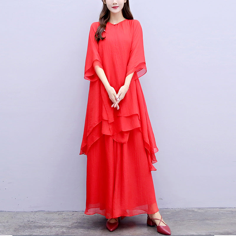 Ensemble de 3 pièces de yoga en mousseline de soie avec Buddha Stones pour femme - image 29