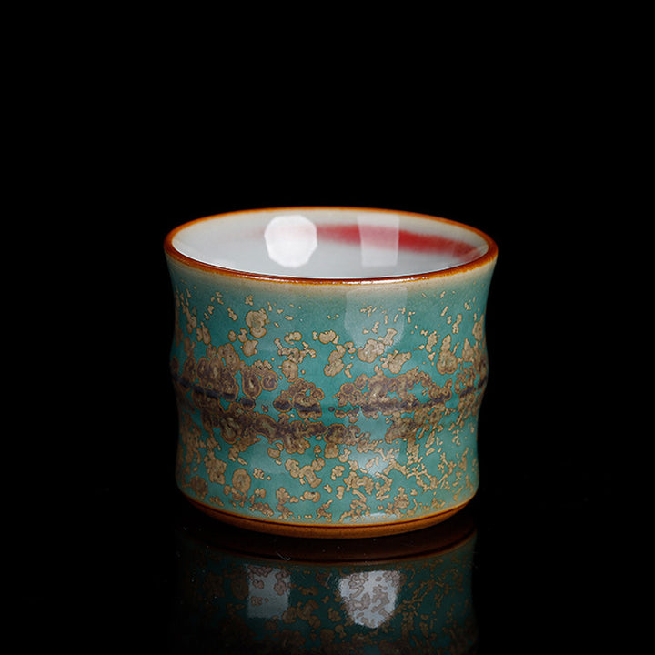 Tasse à thé en céramique avec motif de bambou et Buddha Stones