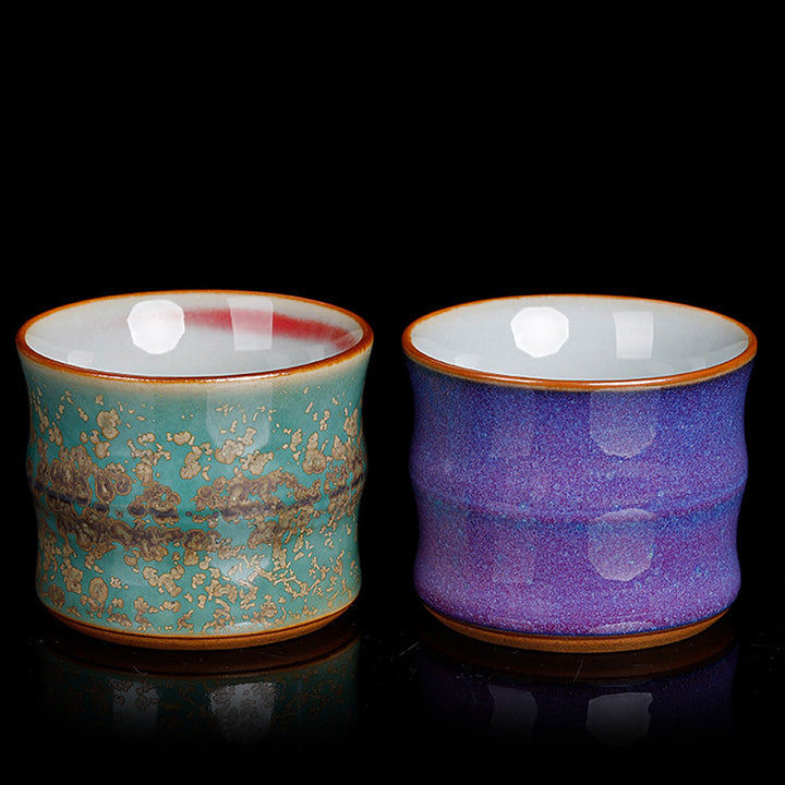 Tasse à thé en céramique avec motif de bambou et Buddha Stones