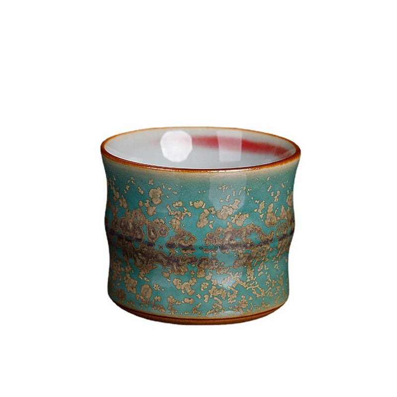 Tasse à thé en céramique avec motif de bambou et Buddha Stones
