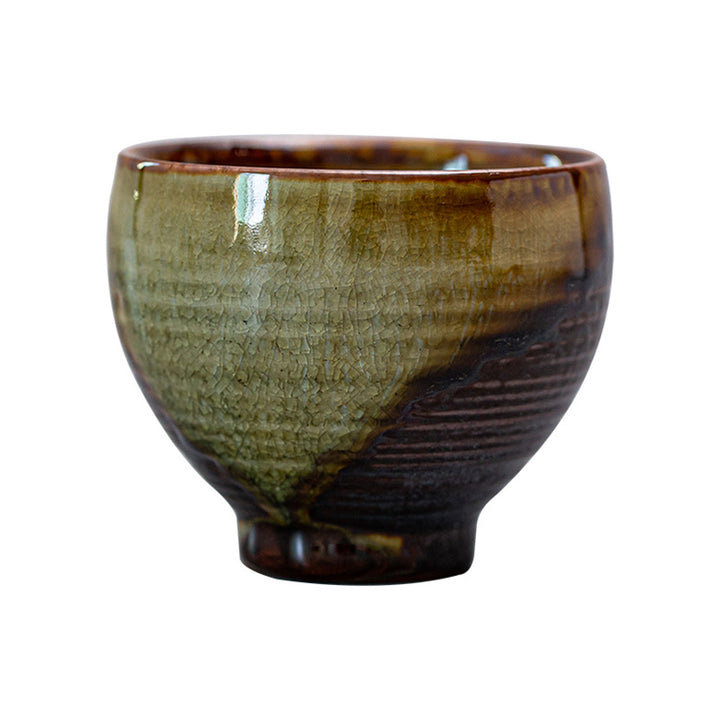Tasse à thé en céramique rétro Buddha Stones et changement de four marron Tasse à thé Kung Fu