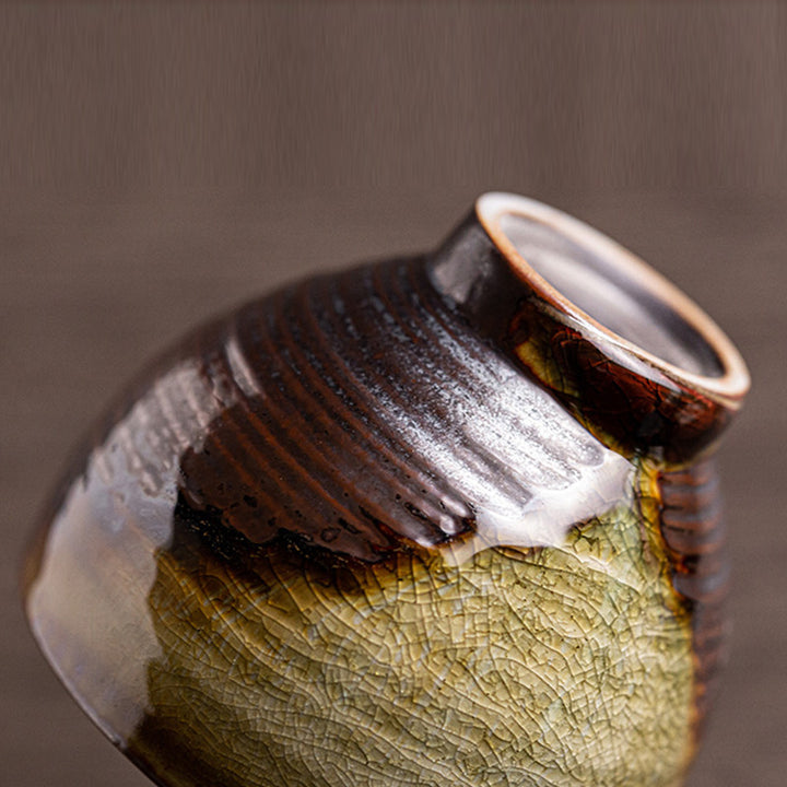 Tasse à thé en céramique rétro Buddha Stones et changement de four marron Tasse à thé Kung Fu