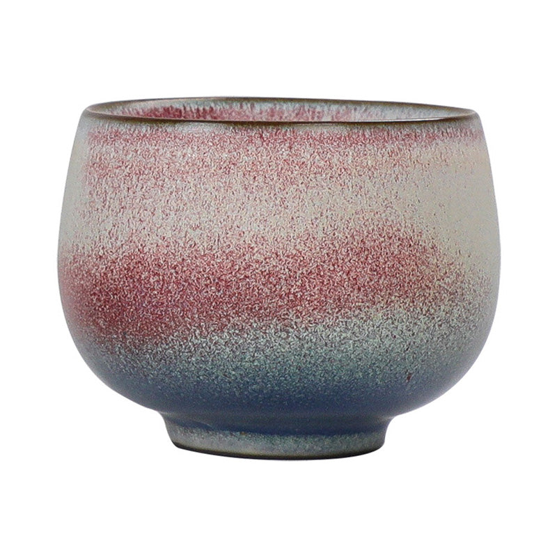 Tasse à thé en céramique à changement de four dégradé rouge rétro Buddha Stones Kung Fu
