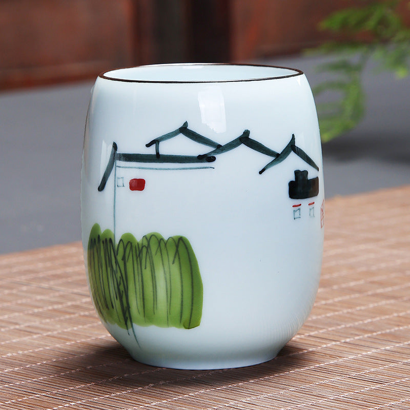 Buddha Stones Koi Poisson Lotus Paysage Pissenlit Pivoine Fleur Tasse à Thé en Céramique Tasse à Thé Kung Fu