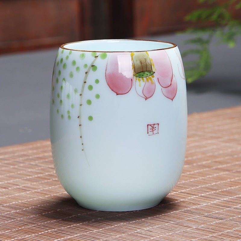 Buddha Stones Koi Poisson Lotus Paysage Pissenlit Pivoine Fleur Tasse à Thé en Céramique Tasse à Thé Kung Fu