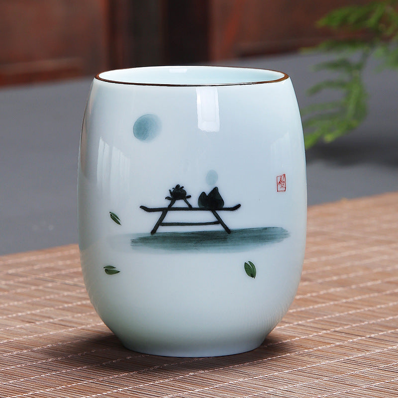 Buddha Stones Koi Poisson Lotus Paysage Pissenlit Pivoine Fleur Tasse à Thé en Céramique Tasse à Thé Kung Fu
