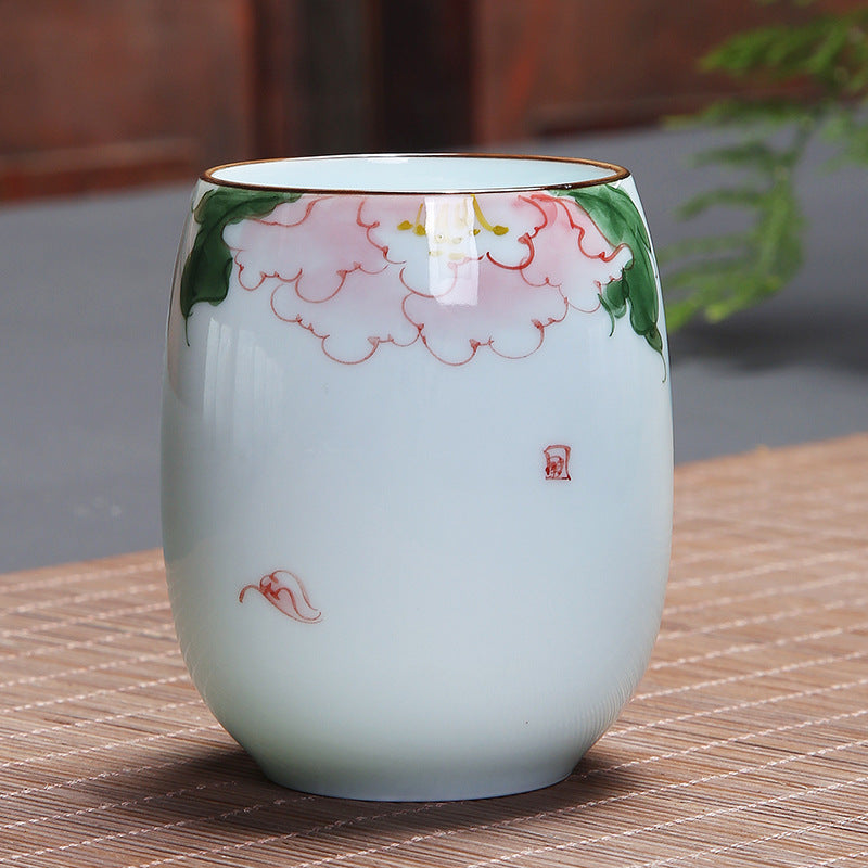 Buddha Stones Koi Poisson Lotus Paysage Pissenlit Pivoine Fleur Tasse à Thé en Céramique Tasse à Thé Kung Fu