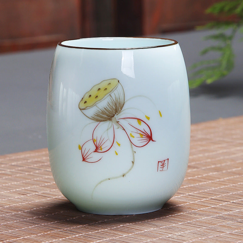 Buddha Stones Koi Poisson Lotus Paysage Pissenlit Pivoine Fleur Tasse à Thé en Céramique Tasse à Thé Kung Fu