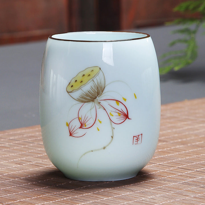 Buddha Stones Koi Poisson Lotus Paysage Pissenlit Pivoine Fleur Tasse à Thé en Céramique Tasse à Thé Kung Fu