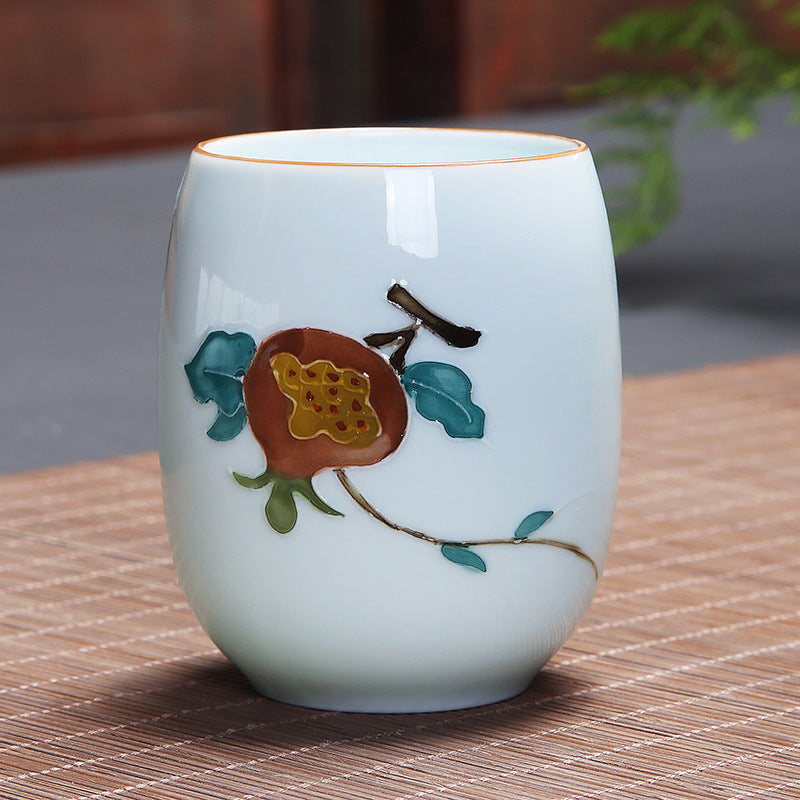 Buddha Stones Koi Poisson Lotus Paysage Pissenlit Pivoine Fleur Tasse à Thé en Céramique Tasse à Thé Kung Fu
