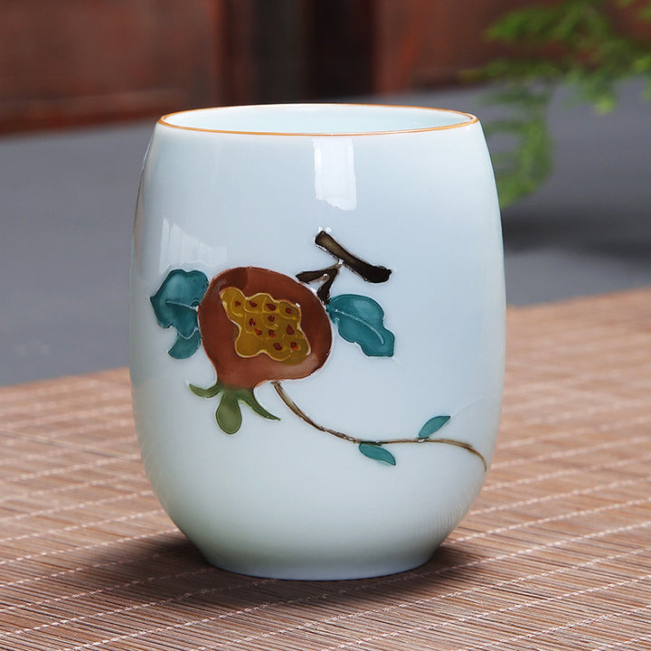 Buddha Stones Koi Poisson Lotus Paysage Pissenlit Pivoine Fleur Tasse à Thé en Céramique Tasse à Thé Kung Fu