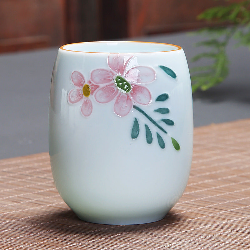 Buddha Stones Koi Poisson Lotus Paysage Pissenlit Pivoine Fleur Tasse à Thé en Céramique Tasse à Thé Kung Fu